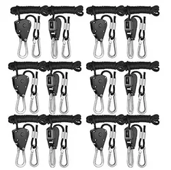 Heavy Duty Adjustable Rope Clip Hanger for Versatile Hanging and Tie Down (2/4/12pcs, 8 Feet Long) (12Pcs)