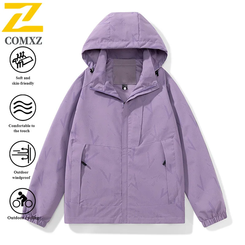 COMXZ  All-Season  Windbreaker  Couple's  Waterproof  Windproof  Mountain Jacket for Camping Fishing Hiking Winter Spring Autumn