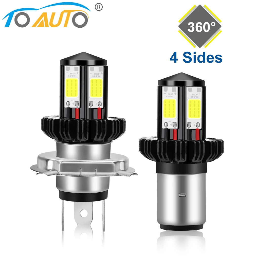 4000LM Motorcycle Headlight LED BA20D H6 H4 Bulbs Hi Lo beam Moto LED