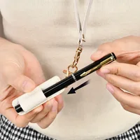 Neck Nurse Pen Clip Portable Keychain Compact Leather Pen Holder Office Pen Storage Clip 2