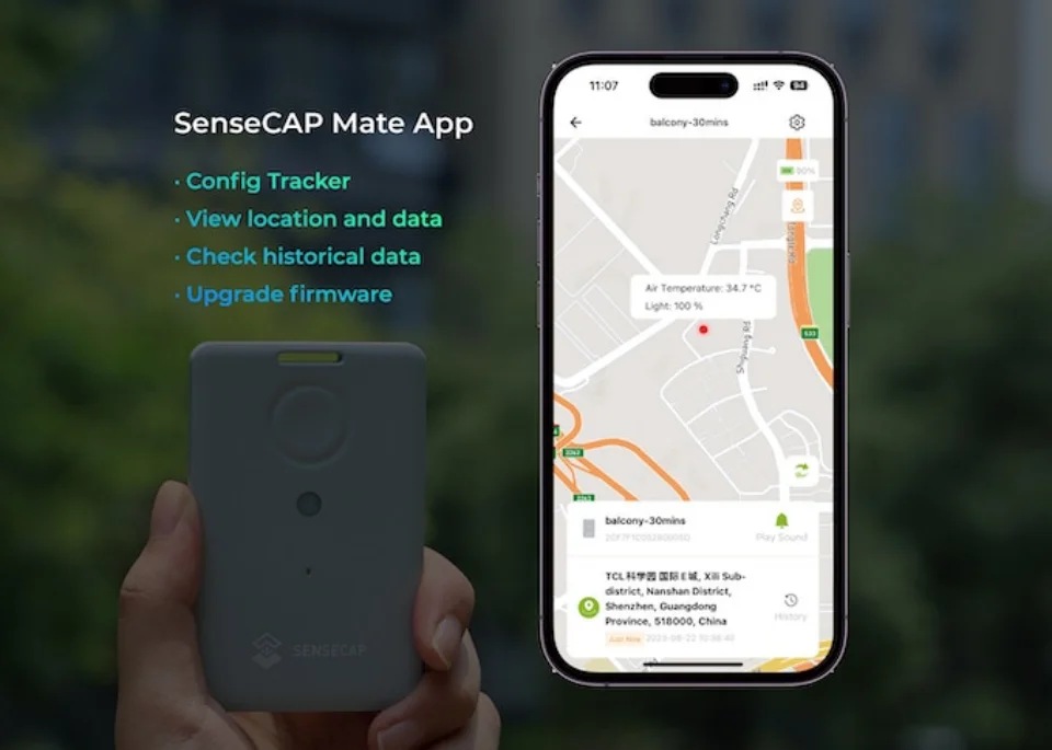 SenseCAP T1000-A LoRaWAN Tracker for Indoor Outdoor Positioning,Assets Tracking,