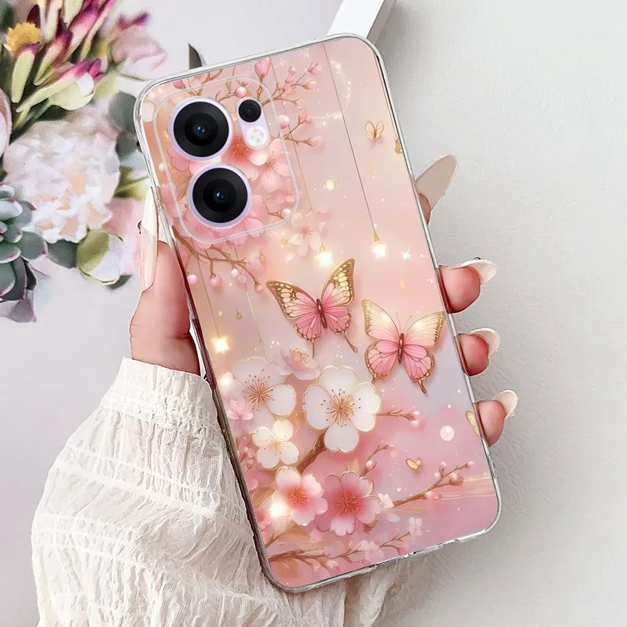 Stylish Floral Butterfly Transparent Silicone Case