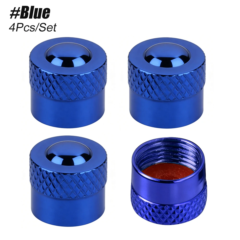 Universal Leak-Proof Tire Valve Stem Caps with O-Ring - Set of 4