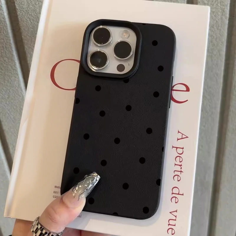 Chic Black Polka Dots Phone Case - Stylish and Protective Accessory