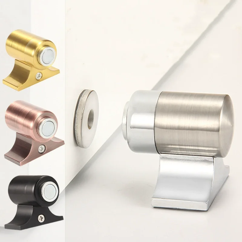 Strong Manetic Door Stopper Zinc Alloy Invisible Floor Door Holder Catcher for Toilet Bathroom Wall Protector Furniture Hardware