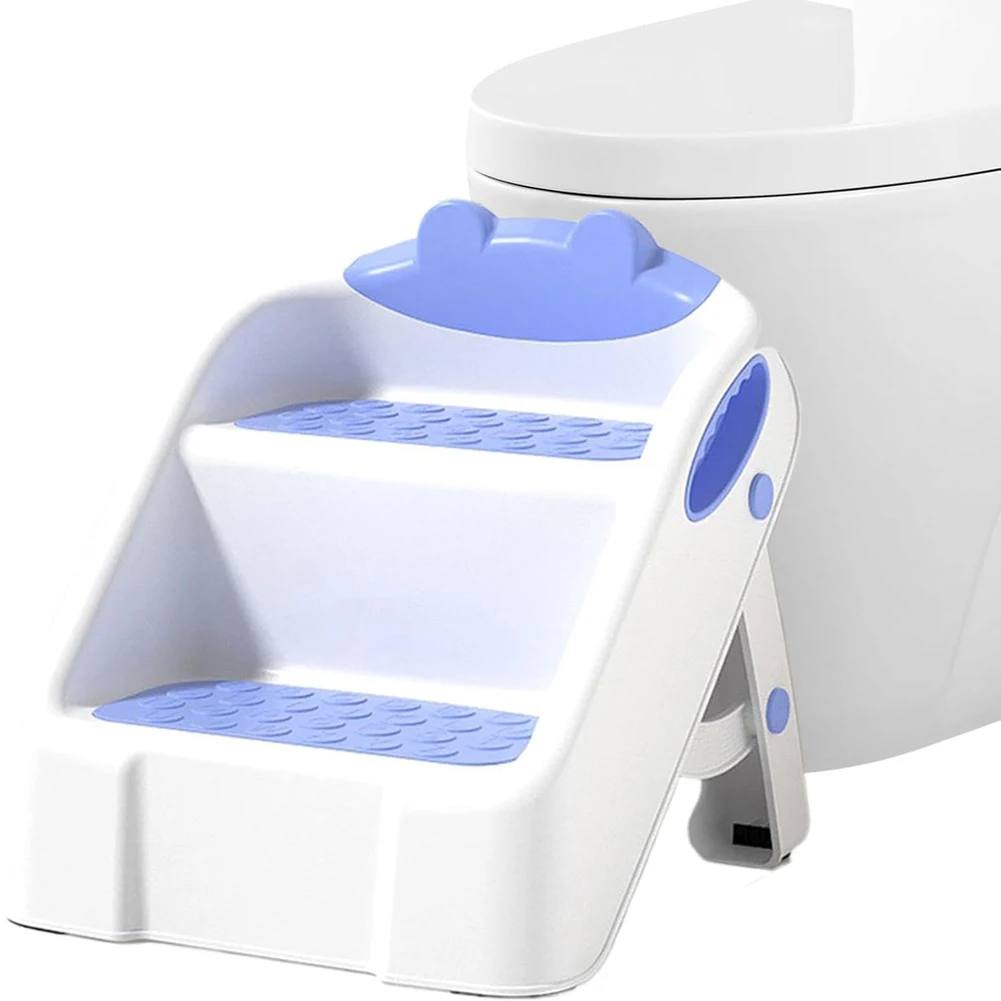 2 Step Stool for Kids Anti-Slip Foldable for Bathroom Sink Potty Toilet