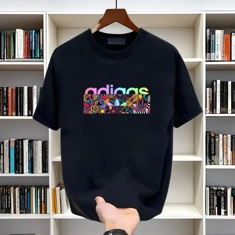 Fashion American Cotton Short Sleeve Summer 2025T Shirt Loose Printed Men Casual Shirt cotton short sleeved shirt