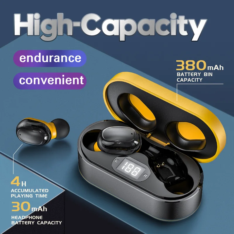 

2023 New Wireless Bluetooth 5.0 TWS Earphones HiFi Stereo Sports Music Earbuds with Microphones Noise Cancelling Headphones