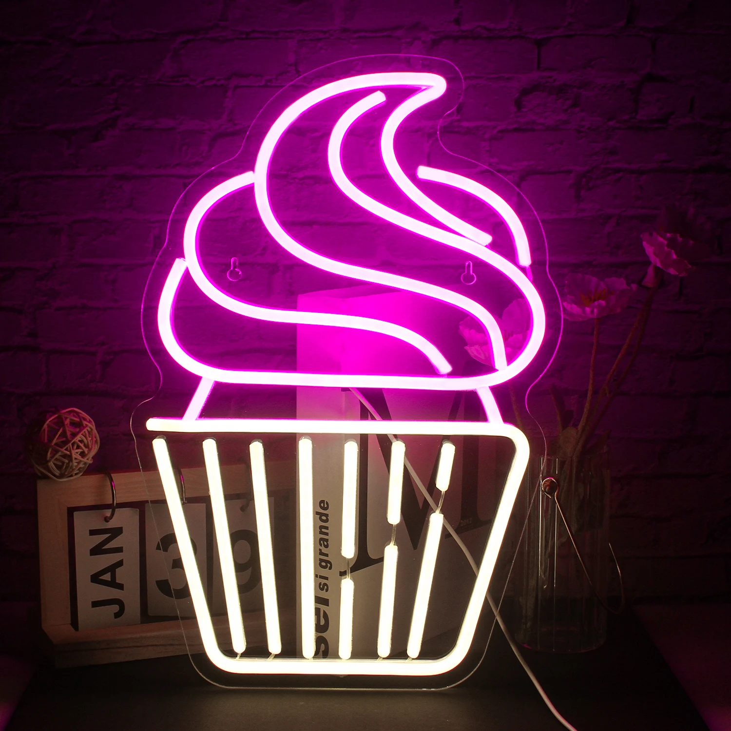 Cake Neon Sign Acrylic Backer With LED Flex Neon Dessert Pizza Shop Cafe Home Restaurant Use Open Light Cake Light Decoration