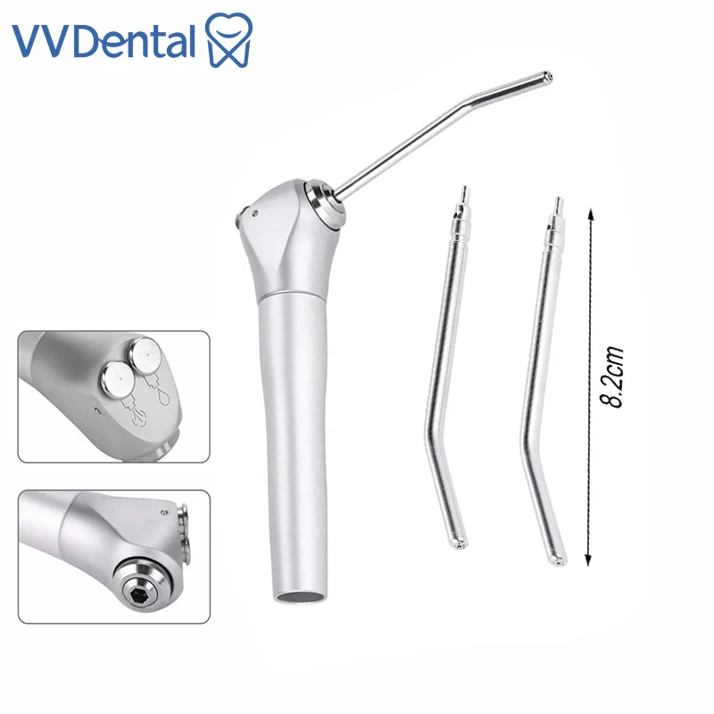 

VVDental Dental Air Water Spray Triple 3 Way Syringe Handpiece with 2 Nozzles Tips Tubes Dental Chair Accessories Dentistry Tool