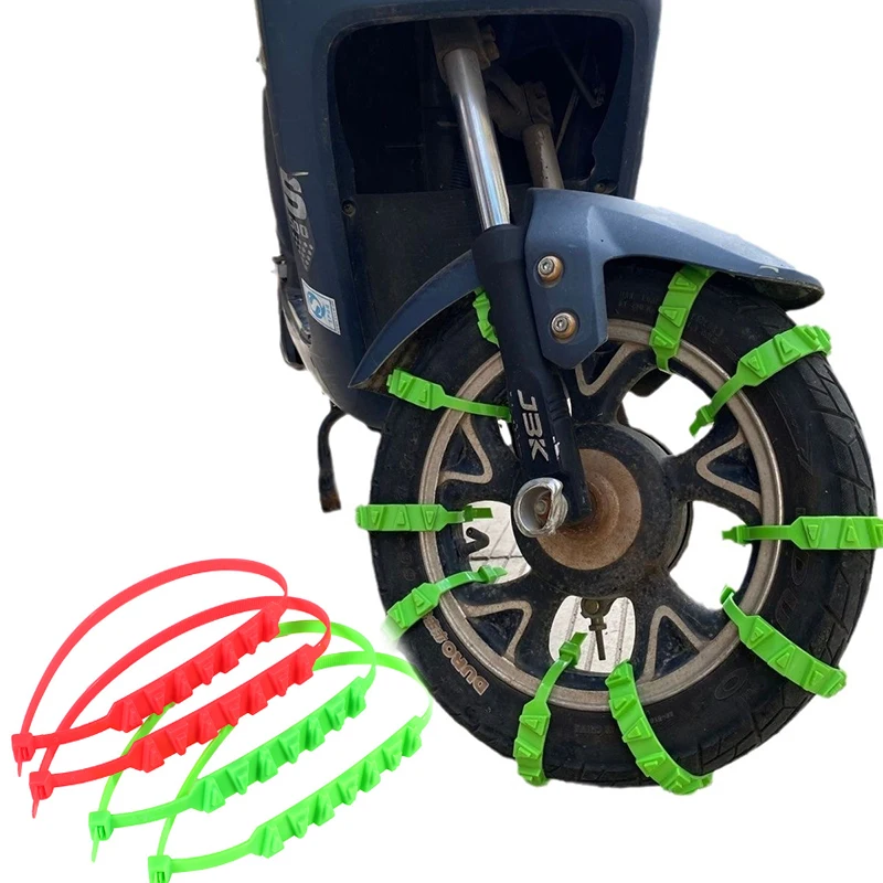 5/10PCS Safety Emergency Disposable Tyre Anti-skid Chain Electric Vehicle Motorcycle Universal Ties No TireInjury Wear-resistant