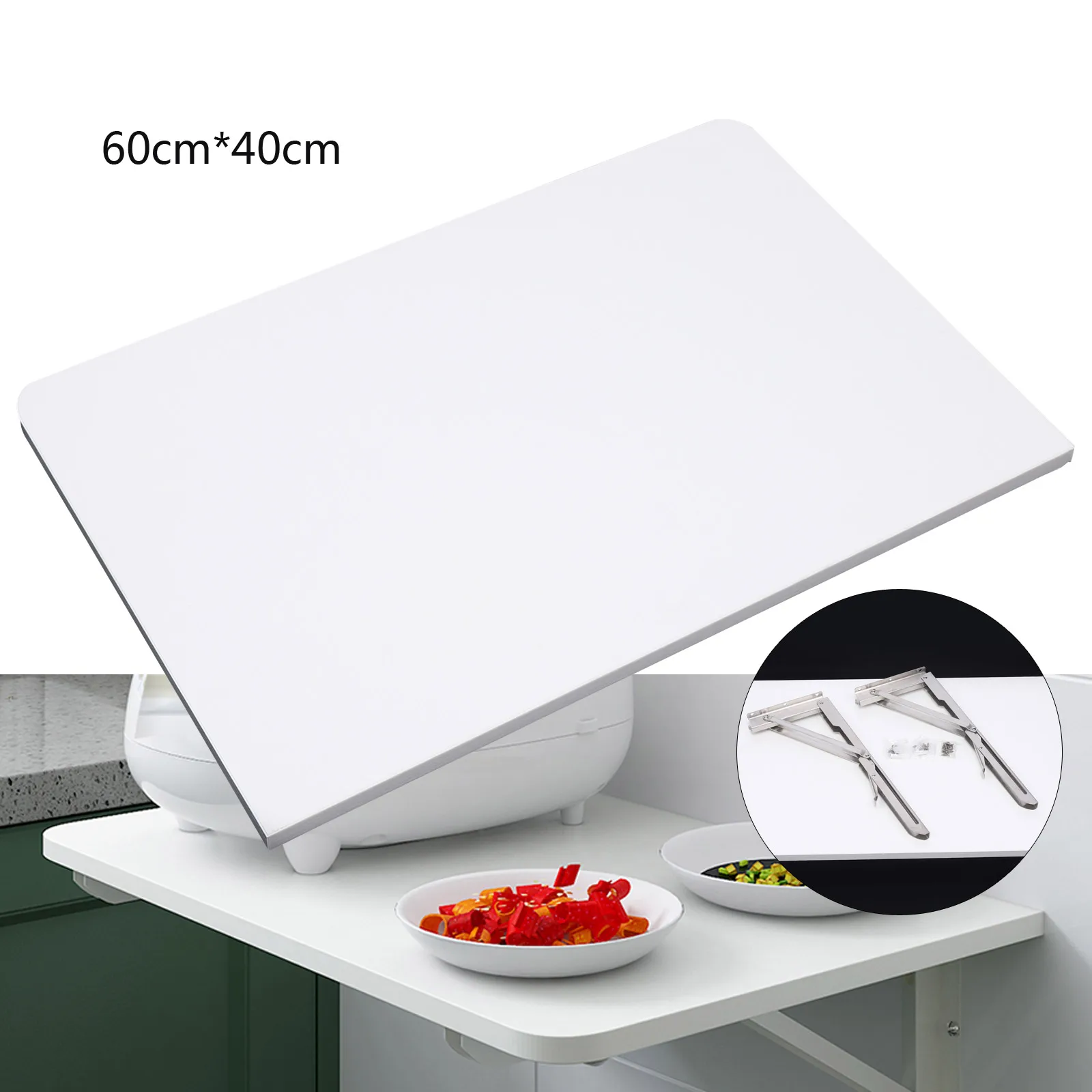 White Wall Mount Floating Folding Computer Desk For Home Office PC Table floating nightstand white 40x30x15cm chipboard