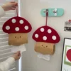Creative Cloth Mushroom Tissue Box Cute Decorative Hanging Tissue Bag Wall Mounted Napkin Container Living Room 6