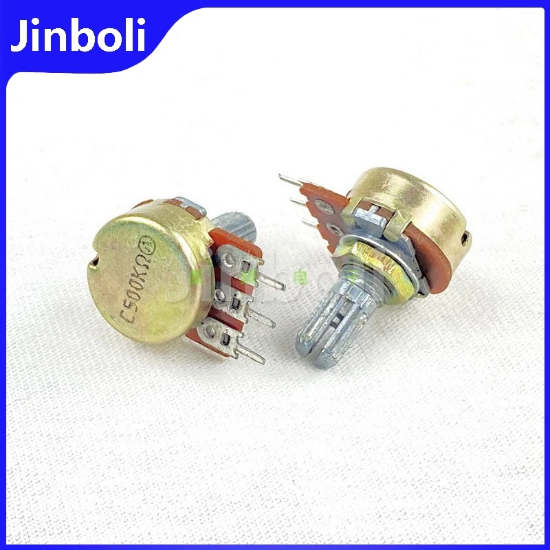 16-type 3Pins Single Potentiometer C500K Audio Amplifier pre-amplifier Adjustable Resistor 15MM Shaft Length 1PCS