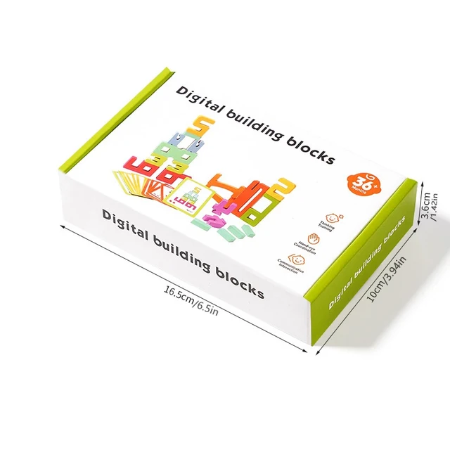Wooden Stacking Building Blocks Digital Creative Puzzle Children's Educational Toys Montessori Color Building Block Toys Gift 5