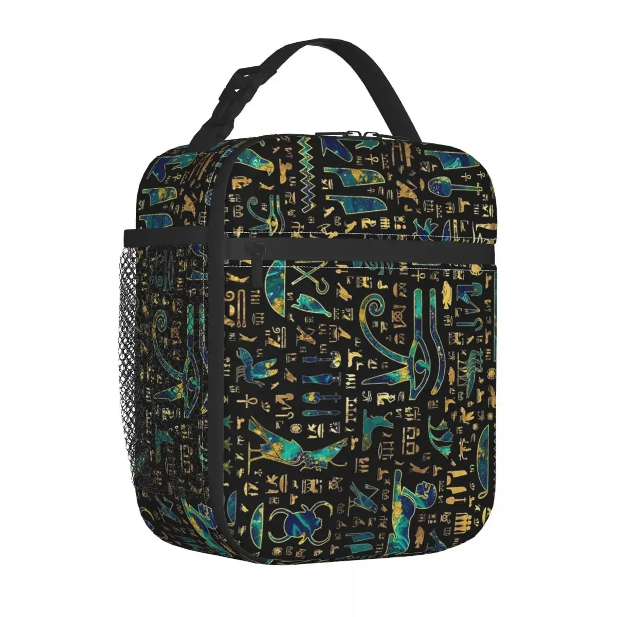 

Ancient Egyptian Hieroglyphs Insulated Lunch Bag Egypt Eye of Horus Food Box Portable Thermal Cooler Bento Box Travel