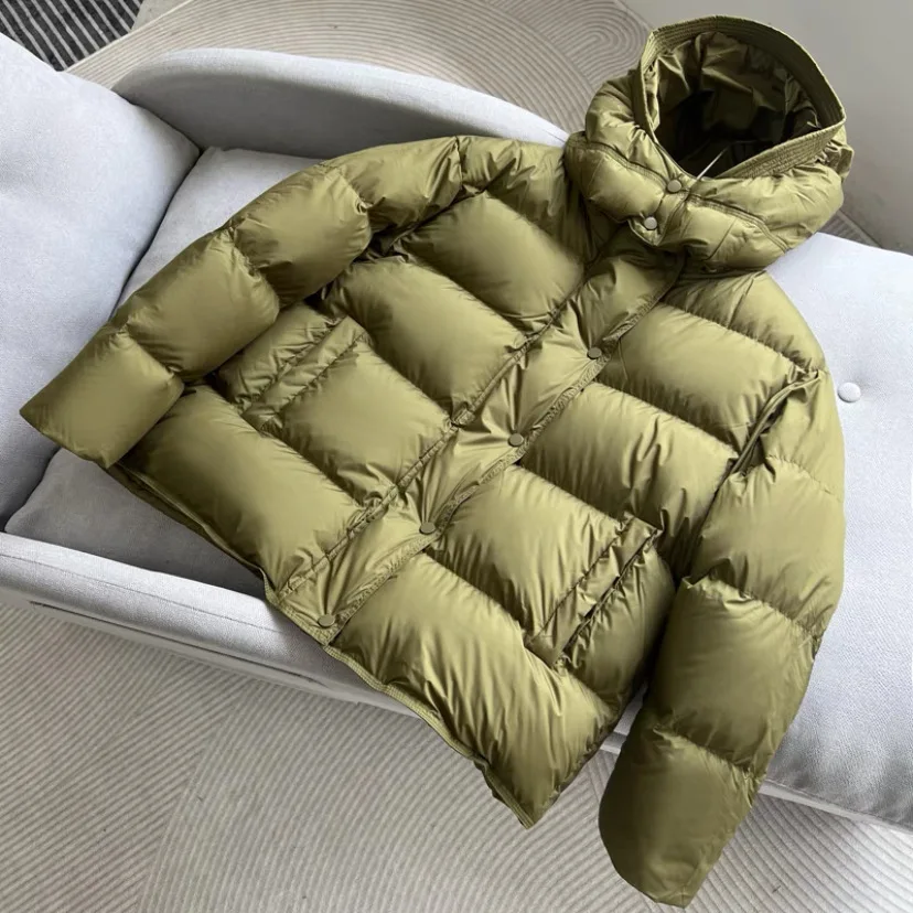 

2023 winter korean style women winter jackets white duck down coat hooded warm loose outerwear