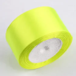 Versatile 25 - Yard Satin Ribbon - 36 Vibrant Colors for Crafts and Gift Wrapping (Fluorescent yellow)