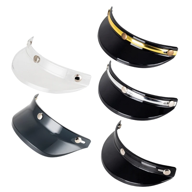 

3 Button UV Protections Removable Half Open Face Helmet Brim Visor Replacement Drop Shipping