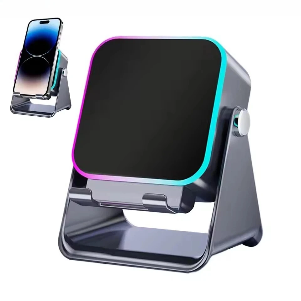 Altavoz Bluetooth 5 en 1 con soporte para teléfono, carga inalámbrica y 8 modos RGB