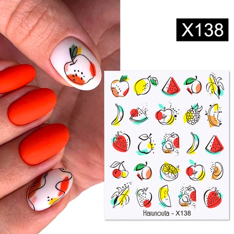 Transfer Nail Stickers Charms Spring Summer Water Sticker For Nails Sliders Flower Leaf Image Tattoo Decal Decoration