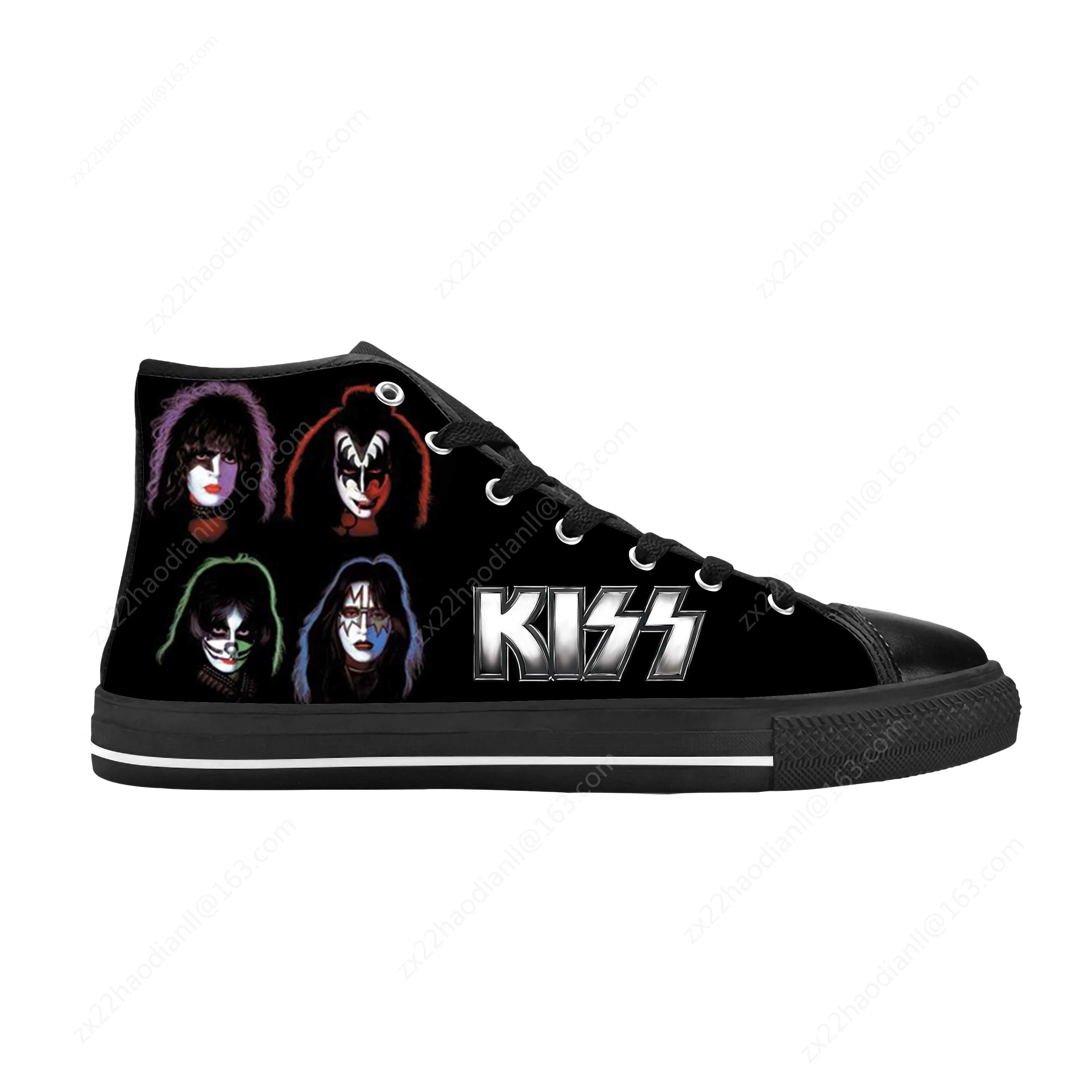 Rock Band Heavy Metal Music Singer Guitar Kiss Casual Cloth Shoes High Top Comfortable Breathable 3D Print Men Women Sneakers