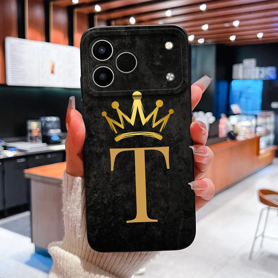 Luxurious A to Z Letters Smooth Camera Protective Soft Phone Case Cover