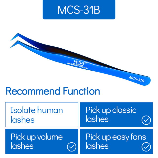 Vetus MCS All size single pack tweezers for eyelash extensions
