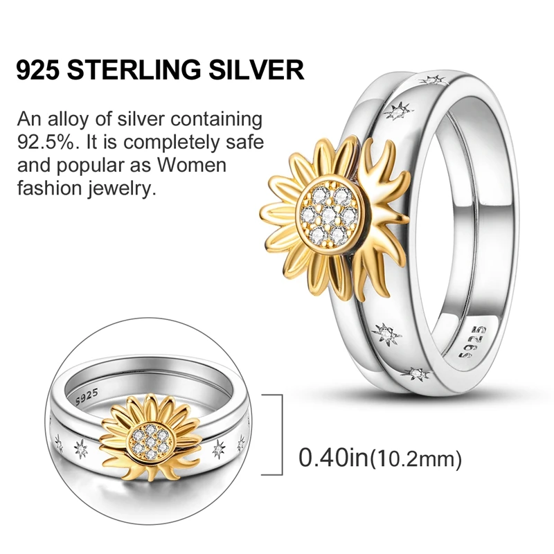 Silver Rings Silver Ring Wedding Rings Women Fashion Narrow Ring 925 Sterling Silver Original Design Cubic CZ Zircon Princess Combo Stacking Ring Wedding Jewelry