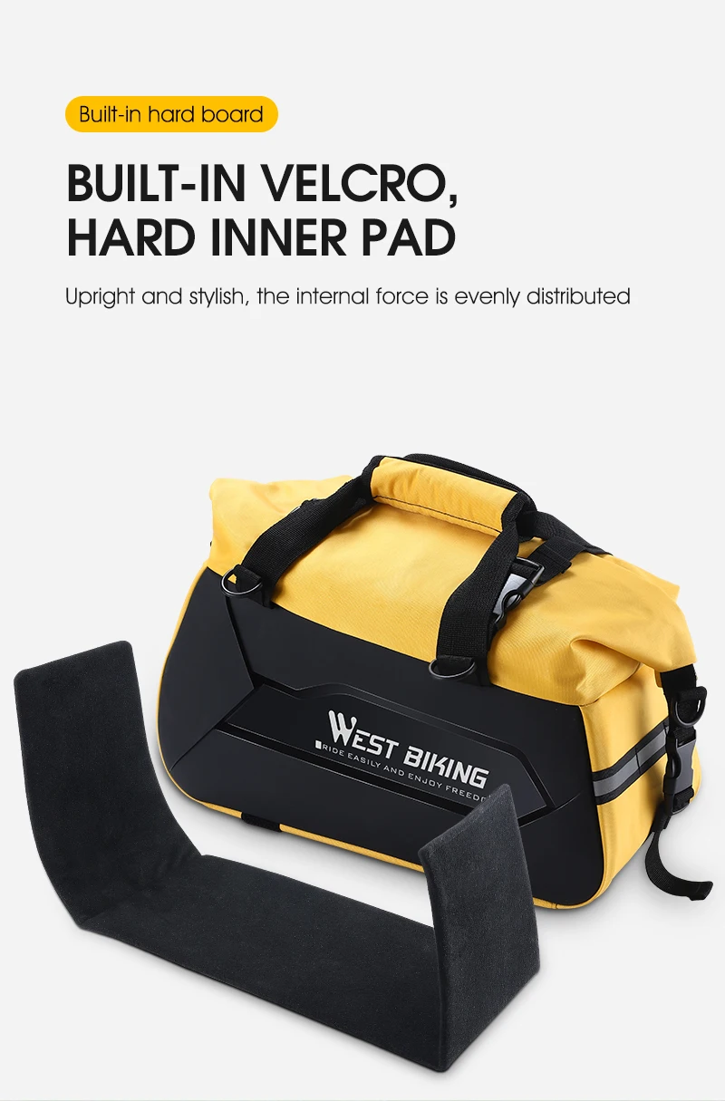 WEST BIKING Fahrrad-Gepäckträgertasche Erweiterbar 13-25L TPU Hartschale Wasserdicht Reflektierend MTB E-Bike Kofferraumtasche Fahrradzubehör – Detail 7