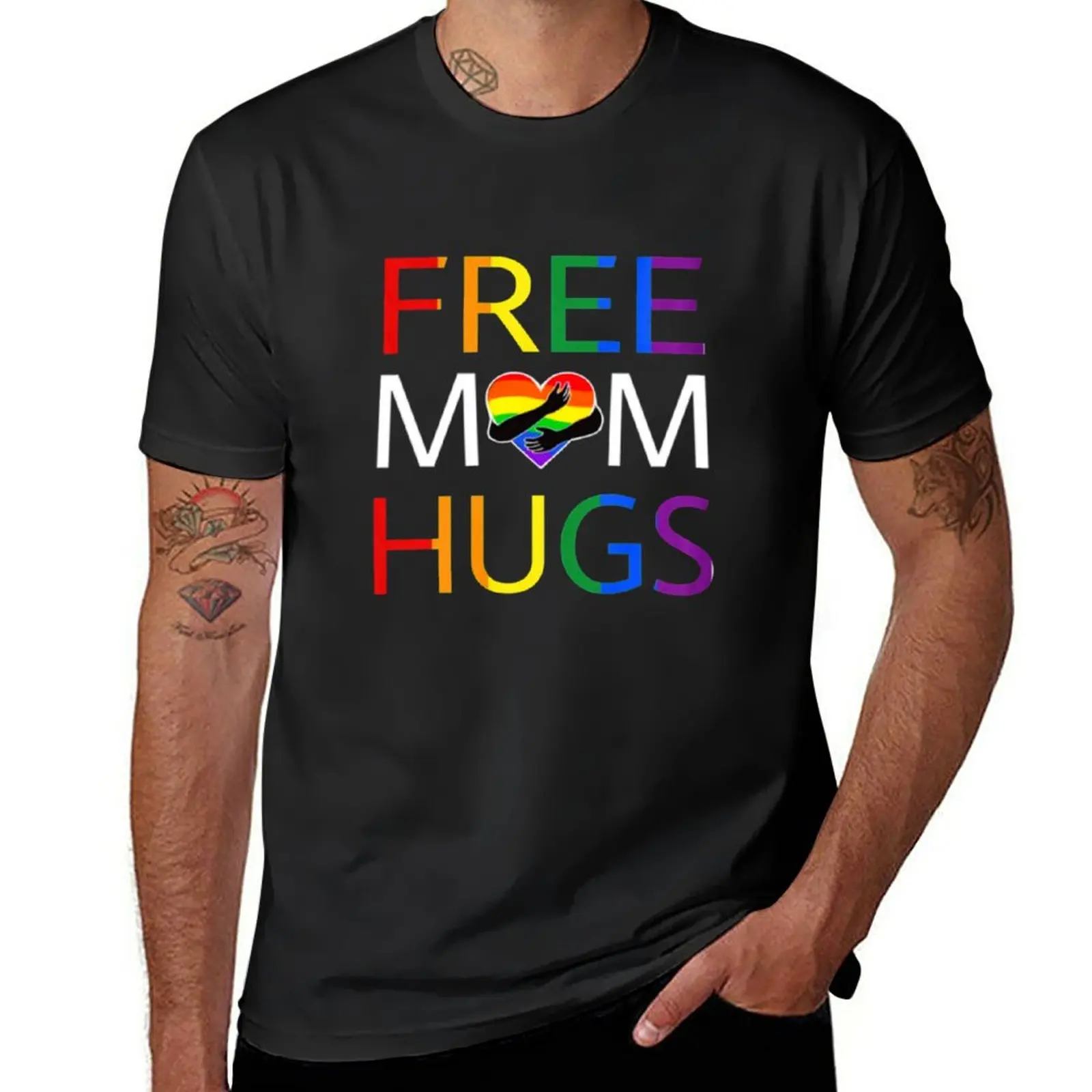 

New FMH Rainbow T-Shirt vintage t shirt korean fashion plain white t shirts men
