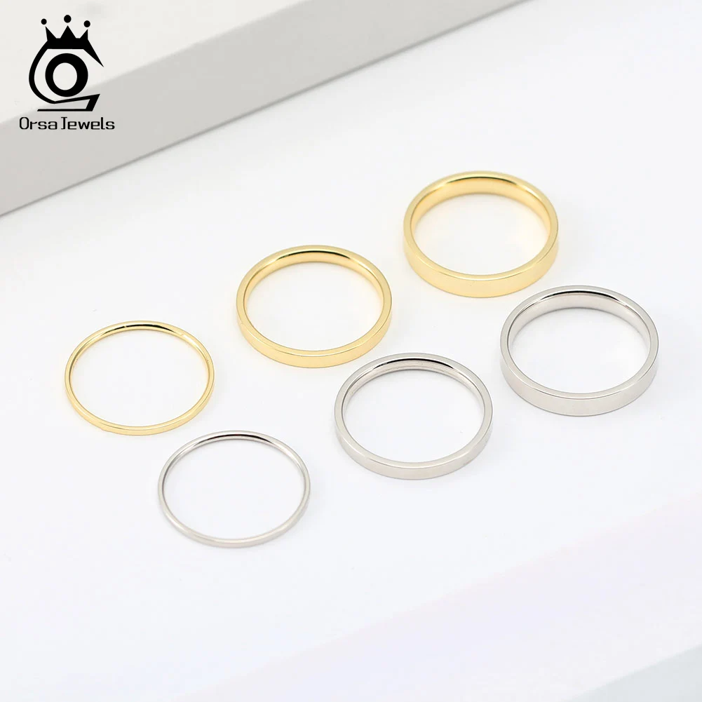 ORSA JEWELS 925 Sterling Silver 1mm 2mm 3mm Simple Rings for Women Anniversary Stacking Wedding Statement Band Jewelry silver ring,wedding rings,finger rings,womens ring,jewelry rings,ring jewelry