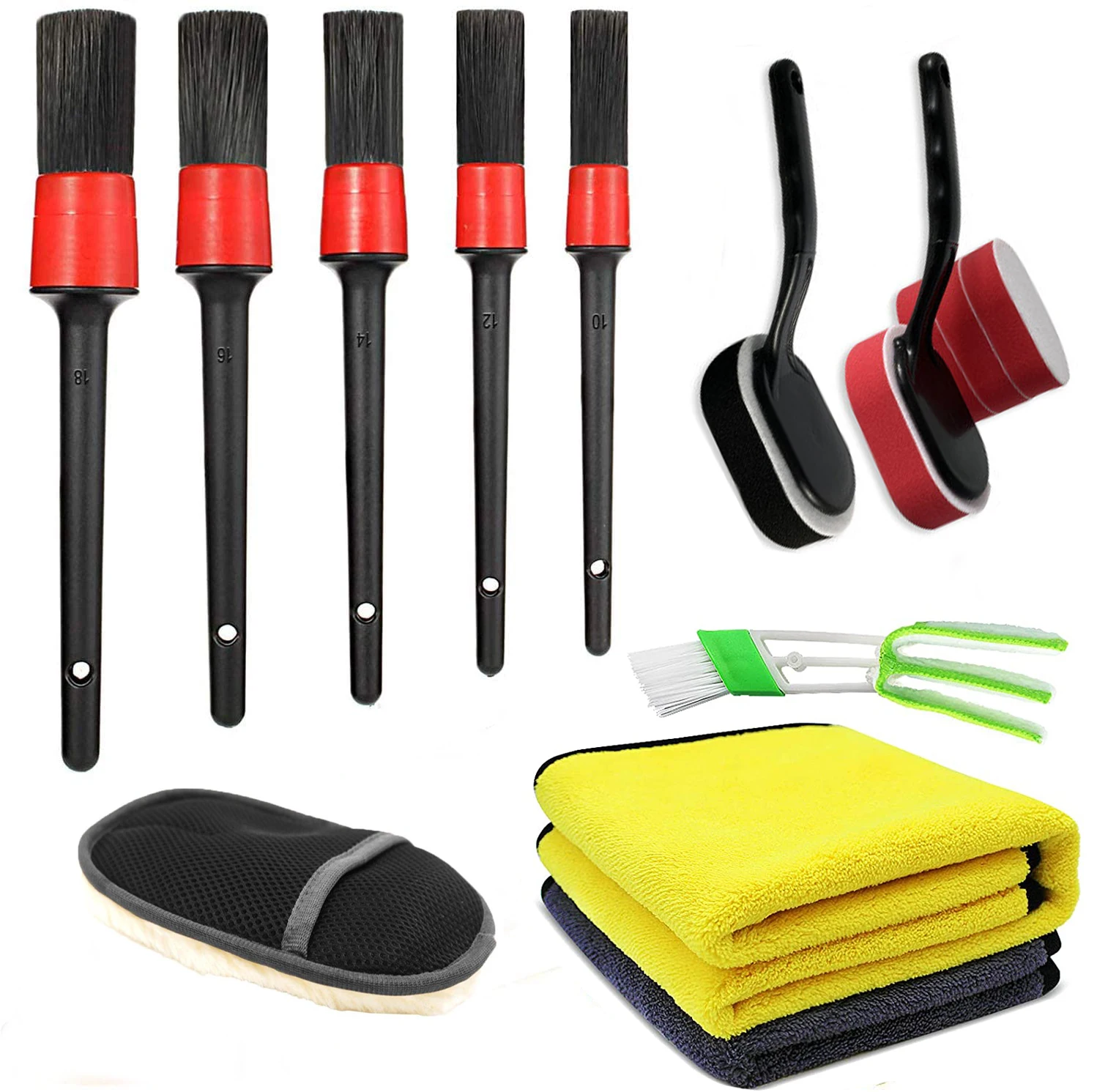 Car Wash Car Detailing Brush Mixed Fiber Plastic Handle Automotive