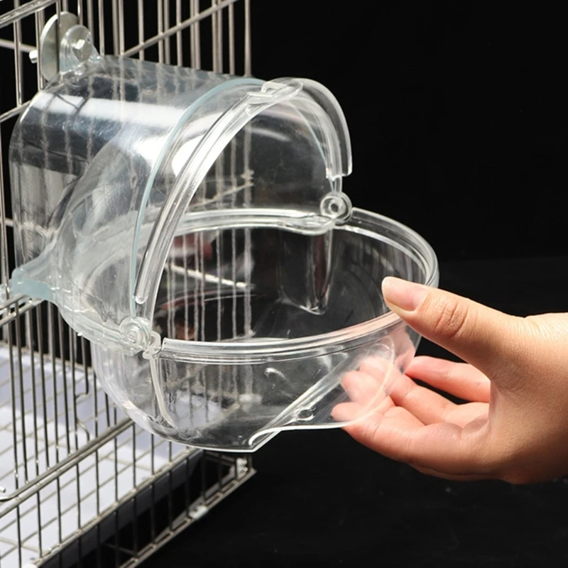 Parrot Bathtub For Cage Pet Bird Bath Tub Screw On Parrot Bath Tub Shower Box Transparent Bathing