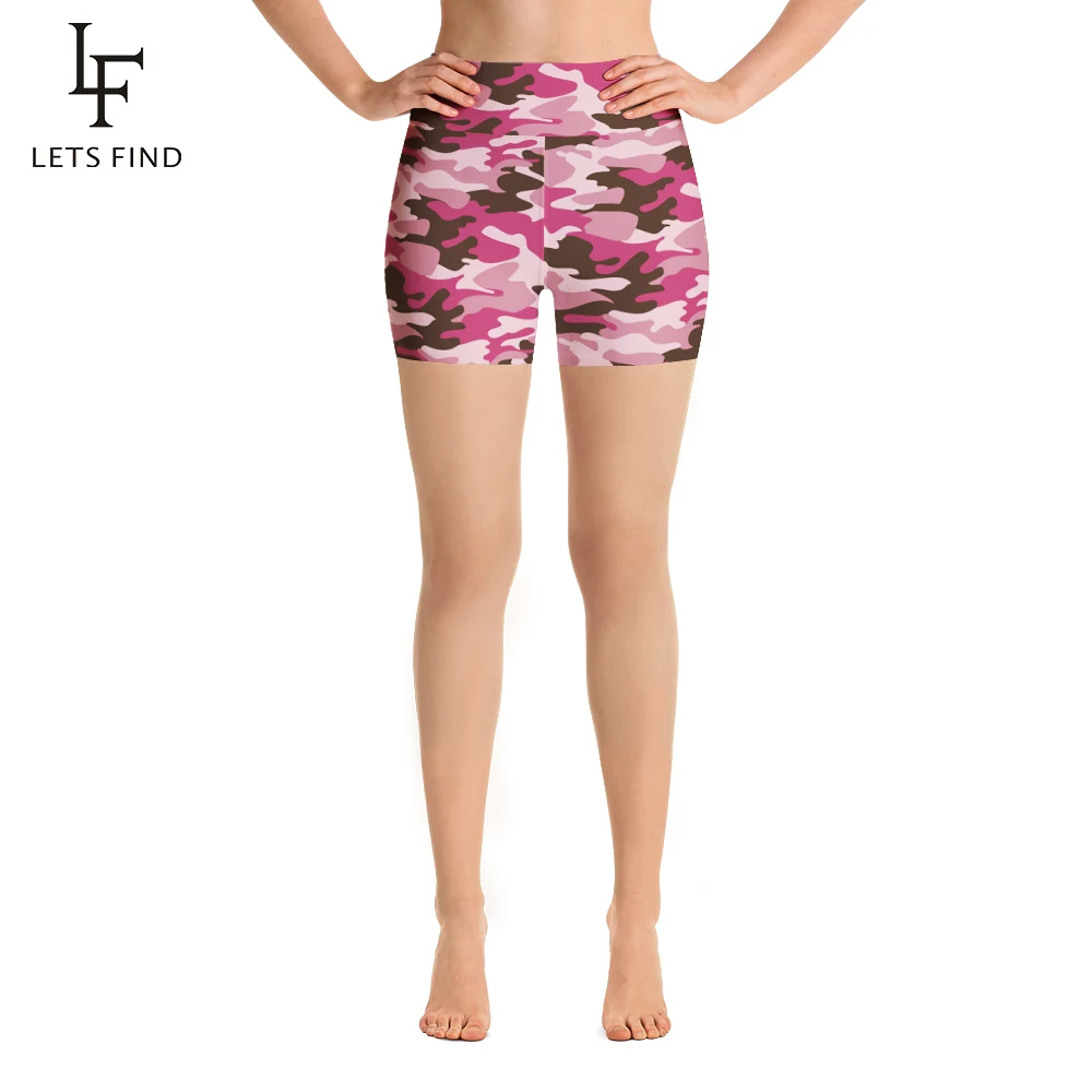 LETSFIND 2021 Summer New Women High Waist Elastic Slim Short Pants Camouflage Printing Women Polyester Soft Leggings quicksand flowing moving glitter pretty pattern printing tpu case for xiaomi redmi 10 4g 2021 redmi 10 2022 4g redmi note 11 4g mediatek redmi 10 prime cherry blossom