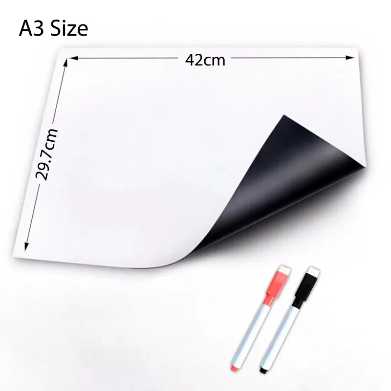 Magnetic Whiteboard A3 Size for Fridge Kitchen