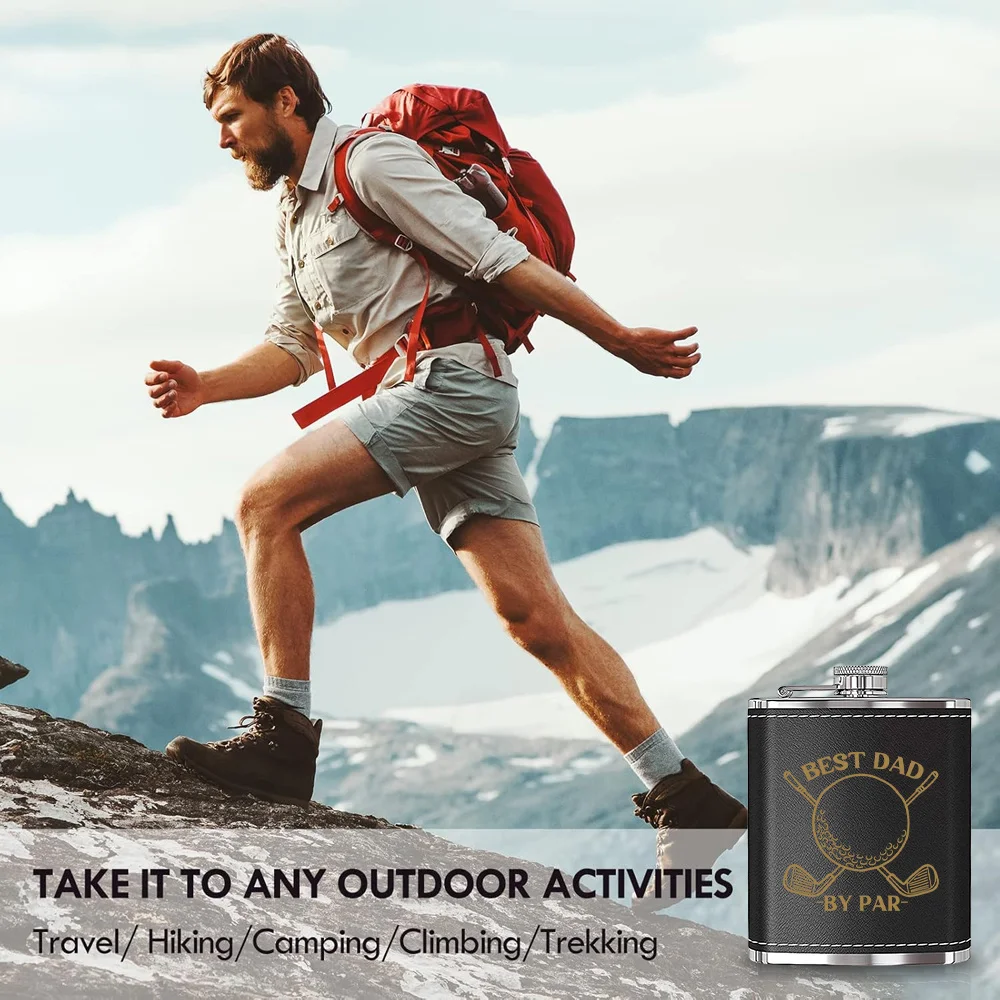 7온스 휴대용 힙 플라스크, 스테인리스 스틸 힙 플라스크, 포켓 힙 플라스크, 가죽 와인병, 알코올, 위스키, 주류, 남성용 선물