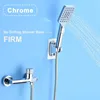 Gray Waterfall Bathtub Faucet With Hand Shower Brass Chrome Wall Mounted Bathroom Shower Mixer Tap Full Shower system Set 6