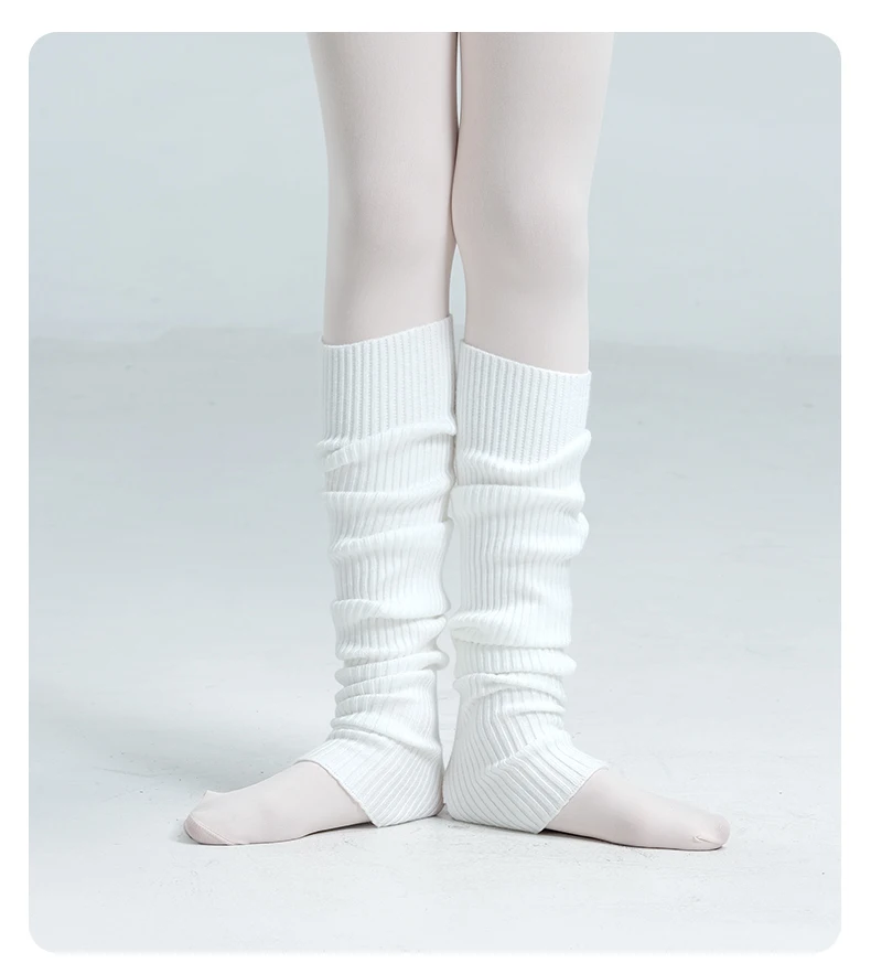 Mädchen-Ballett-Beinwärmer, gestrickte Steigbügel-Beinwärmer für Kinder, Winter, extra weiche lange Beinwärmer für Tanz, Yoga, gestrickte Strümpfe – Detail 8