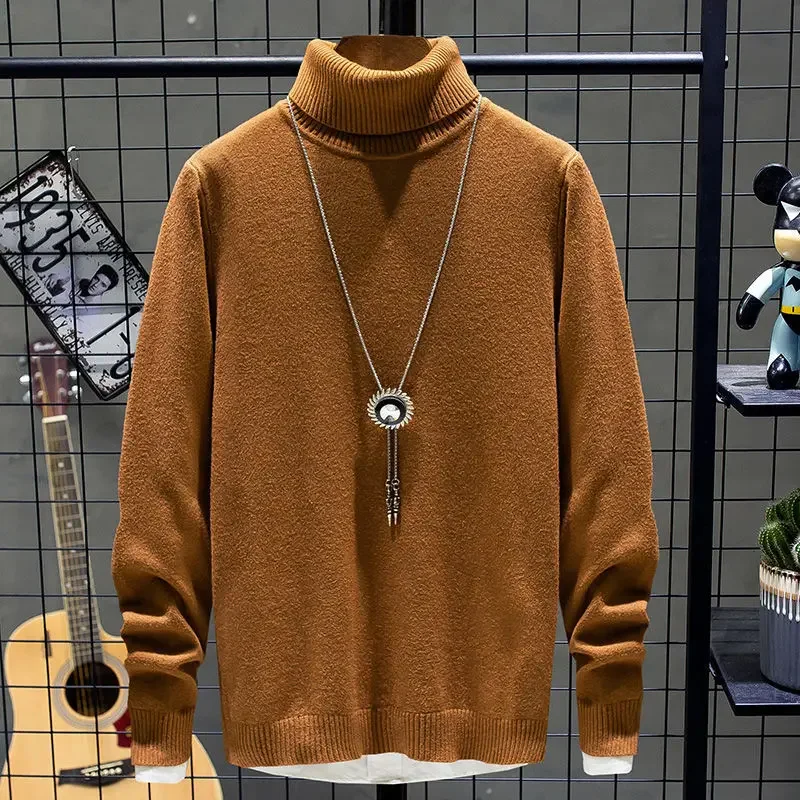 thumbnail image 1 of Suéter de punto de cuello alto para hombre, otoño e invierno, jersey de cuello alto, novedad, sudadera para hombre, estilo coreano, calidad Y2k, 1 of 5