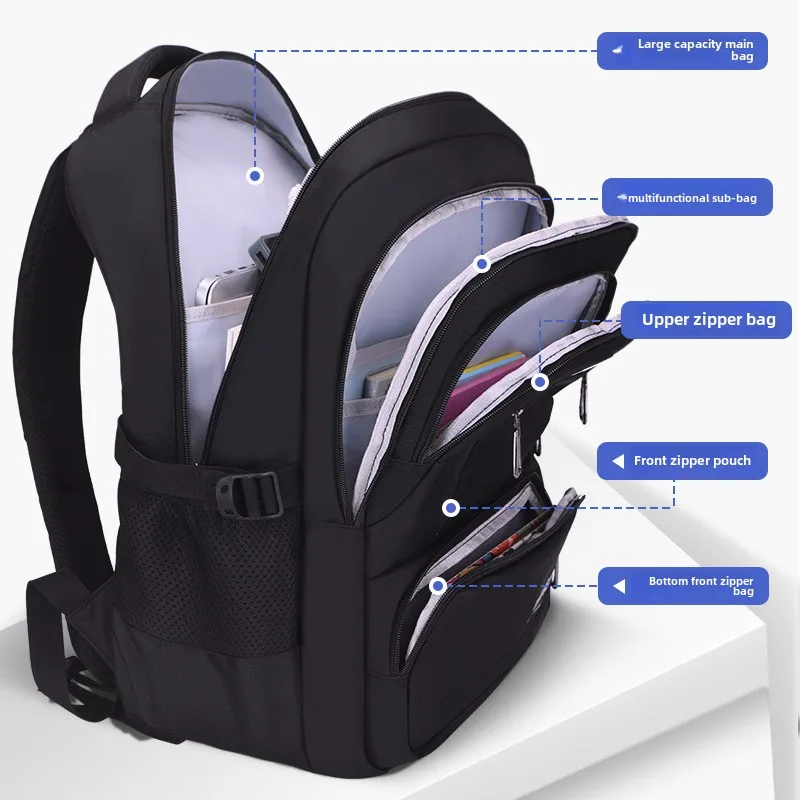 2025 Large capacity men's backpack with astronaut pendant 2 sizes of student school backpacks Student nylon school bags mochilas 3
