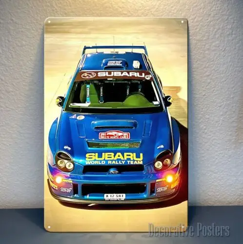 Impreza Rally Car Metal Poster - Collectable Tin Sign Size: 20x30cm ...