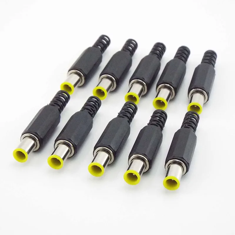 Adattatore connettore di alimentazione maschio DC da 6,5 mm x 4,4 mm con connettore pin da 1,3 mm Spina di alimentazione gialla 6,5 4,4 maschio Saldatura audio fai da te M20  13