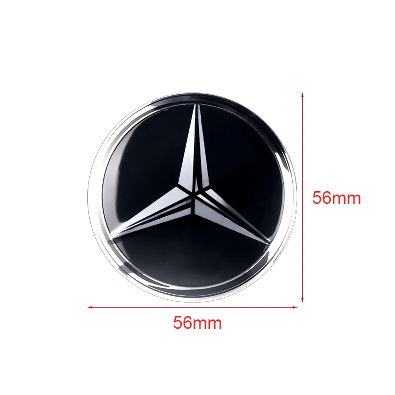 자동차 휠 센터 허브 캡 스티커, 메르세데스 벤츠 AMG B/C/E/S 클래스 A 클래스 C200L GLC GLK CLA, 자동차 액세서리, 56mm, 65mm, 4 개