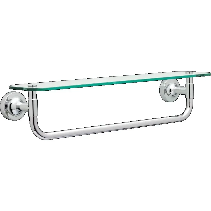 Better Homes & Gardens Chandler 18" Towel Bar With Glass Shelf, Chrome