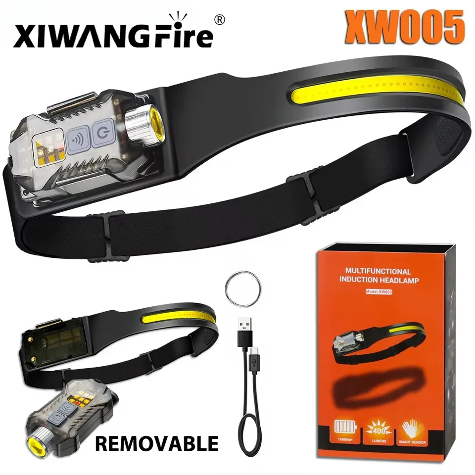 USB Rechargeable LED Sensor Headlamp XPE+COB Headlight Led Head Torch Camping Search Light Head Flashlight for Fishing Lantern