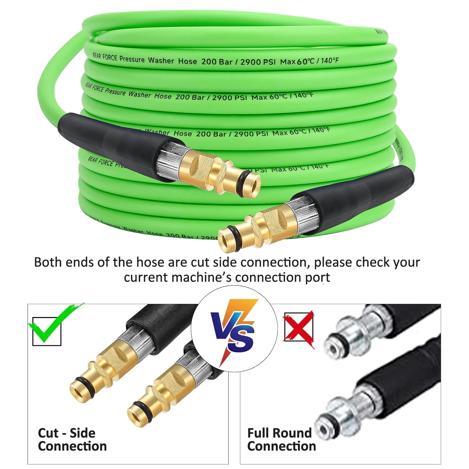 Pressure Washer Replacement Hose Super Flexible Hose 10m/32ft 2900 PSI Kink Resistant Hose for Karcher K2-K7 Quick Connector 5