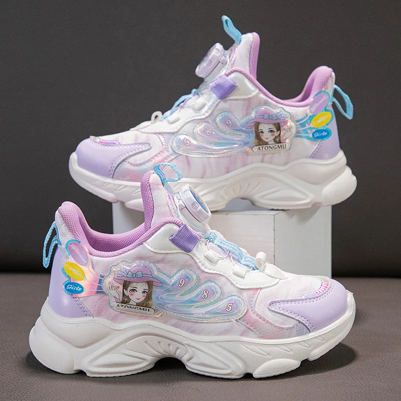 Kids Sport Shoes Disney Frozen Elsa Tennis Shoes Girls Fashion White