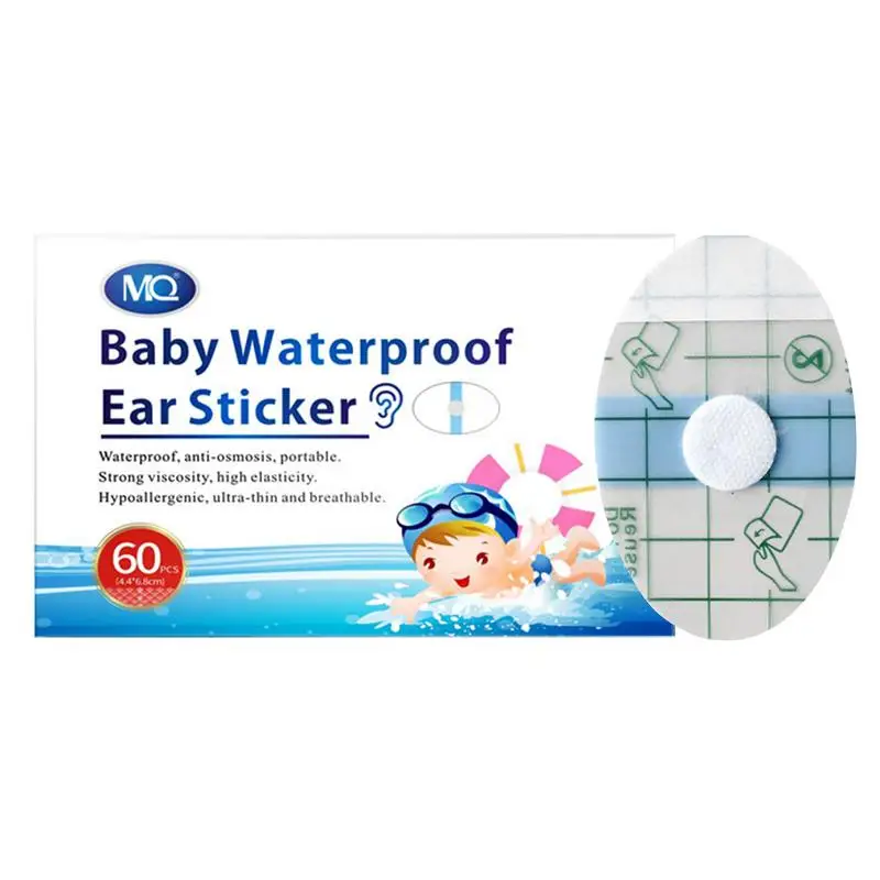 Shower Ear Protectors Waterproof Ear Protection Shower Caps 60Pcs Portable Sticker Covers Caps For Swimming