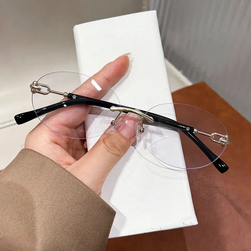 Vintage-Legierung randlose sexy Sonnenbrille für Frauen neue Modemarke kleine Cat-Eye-Sonnenbrille Männer fahren Outdoor-Brillen UV400 – Detail 9